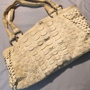 Cream Italian leather bag